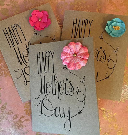 5 Pack Happy Mother's Day with flower applique