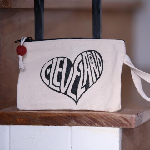 Canvas wristlet